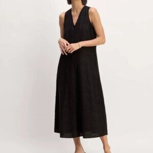 NWT Everlane - The Linen Eyelet Maxi Dress - Black Eyelet - Size Small